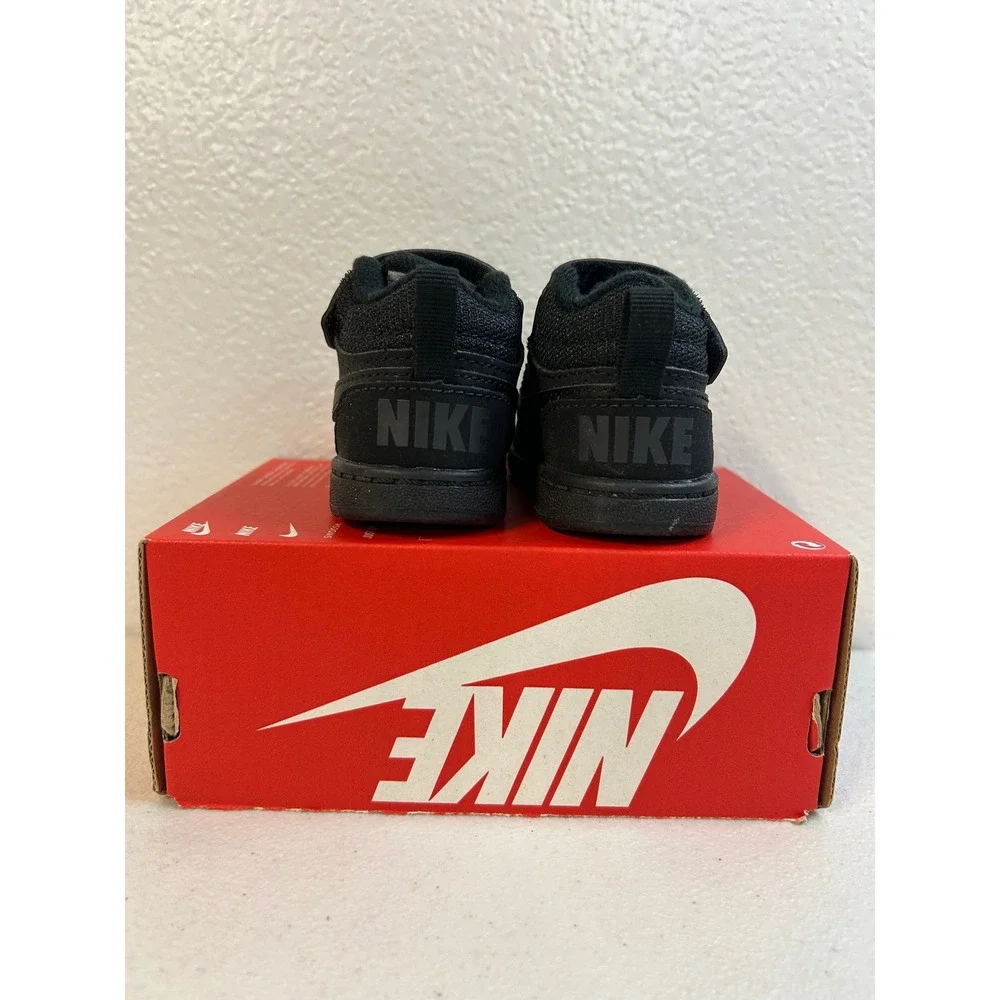 Nike Court Borough Mid TDV Black Toddler Sneakers Size 3C #1329